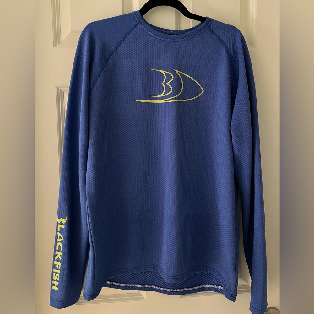 BLACKFISH CoolTech UPF Angler Long Sleeve Shirt - Profile Blue/Lime M Fishing